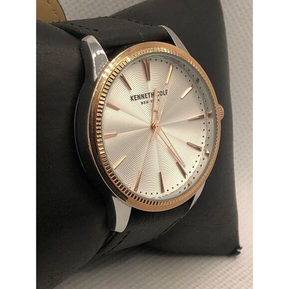 Kenneth Cole KC50877002 Women Black Leather Analog Dial Quartz Wrist Watch KS298 - Picture 3 of 9